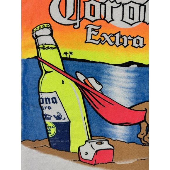Vintage 90s Corona Extra Beer Promo Drink Alcohol Beach Tank Top - Picture 8 of 14